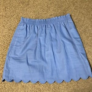 J Crew Blue Scalloped Skirt